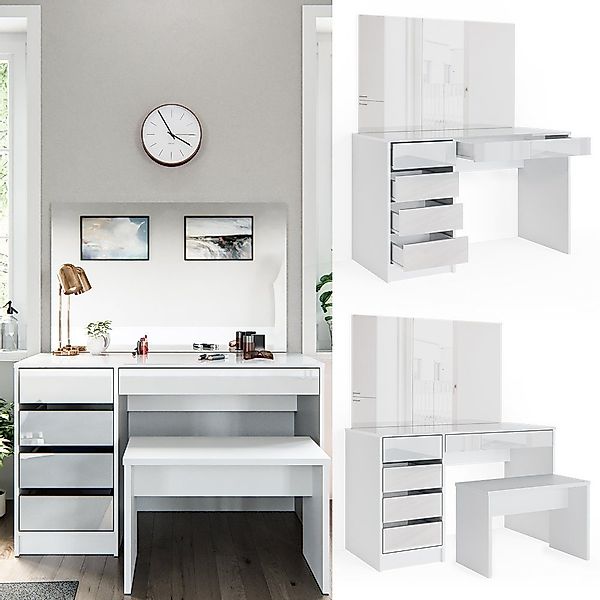Vicco Schminktisch Sherry, Weiß, 120 cm günstig online kaufen