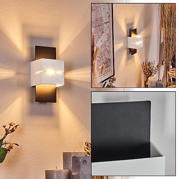 hofstein Wandleuchte Wandlampe aus Metall/Glas in günstig online kaufen