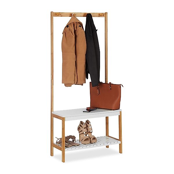 relaxdays Garderobenständer mit Schuhregal günstig online kaufen