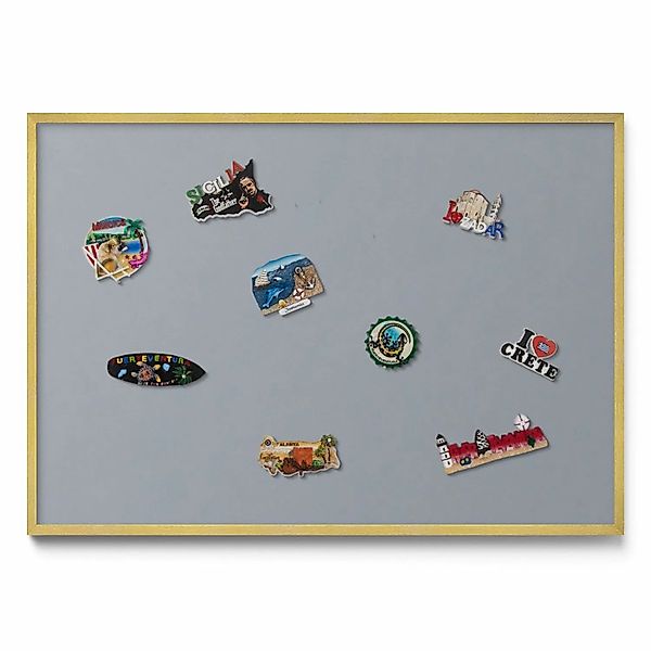 Tulup Magnettafel Magnettafel Metall mit Rahmen Farbe Grau 100x70 cm Reisem günstig online kaufen
