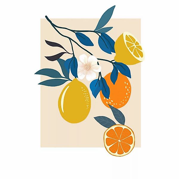 Komar Poster Illustration Finest Fruits Pflanzen B/L: ca. 30x40 cm günstig online kaufen