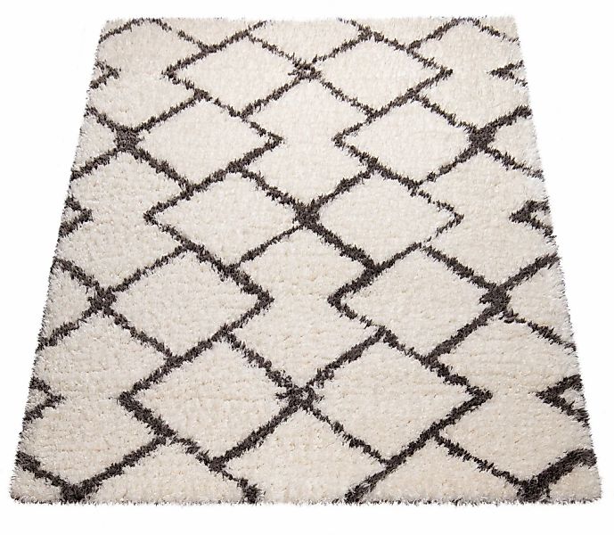 Paco Home Hochflor-Teppich "Maghreb 76" rechteckig 44 Höhe modernes Gitter günstig online kaufen
