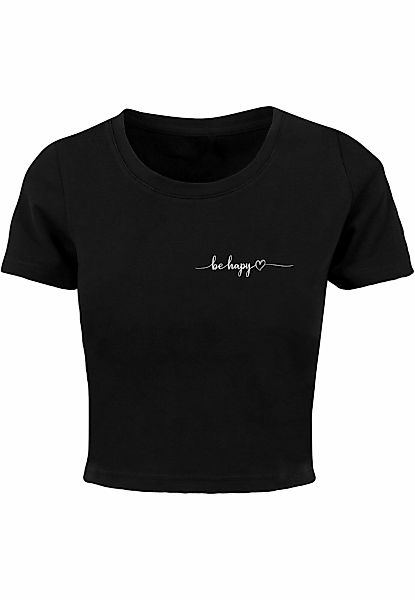 Merchcode T-Shirt "Merchcode Damen Ladies Be Happy Cropped Tee", (1 tlg.) günstig online kaufen