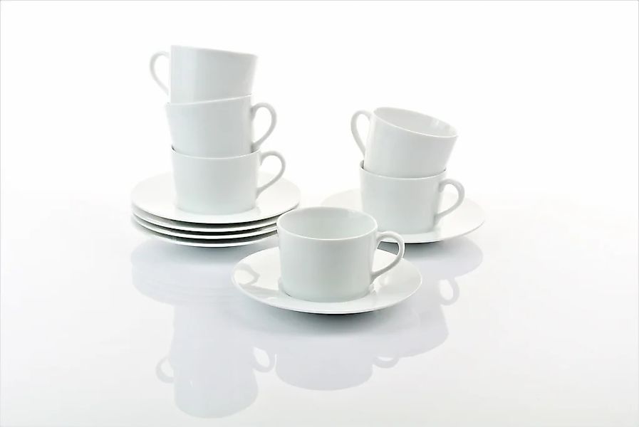 Retsch Arzberg Tasse "Kaffeetasse HEIKE WEISS komplett mit Untertasse, Set günstig online kaufen