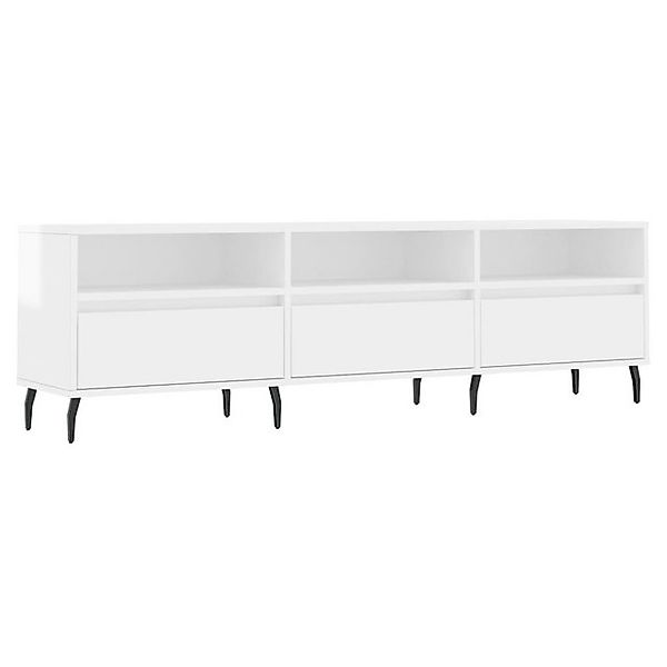 furnicato TV-Schrank Hochglanz-Weiß 150x30x44,5 cm Holzwerkstoff (1-St) günstig online kaufen