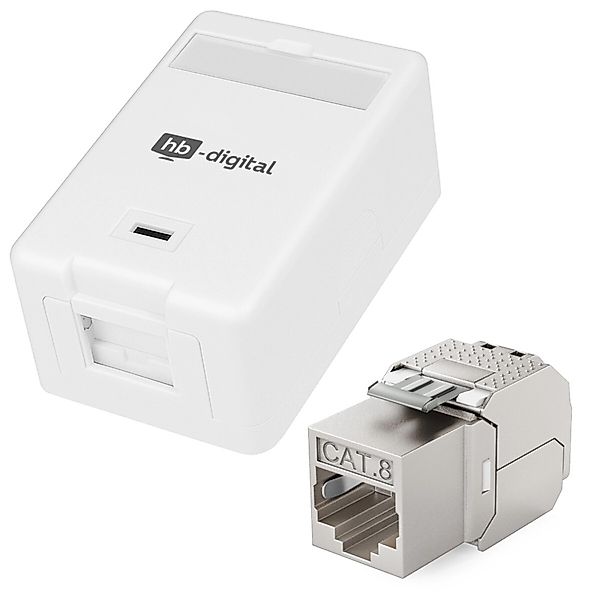 hb-digital Set Anschlussbox 1 Port Keystone Module CAT 8 günstig online kaufen