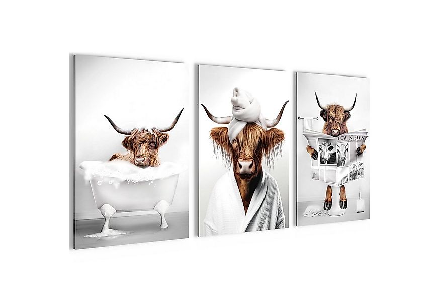 Novart Wandbild Wandbilder Set Frau im Badezimmer Lustige Toiletten Bilder, günstig online kaufen