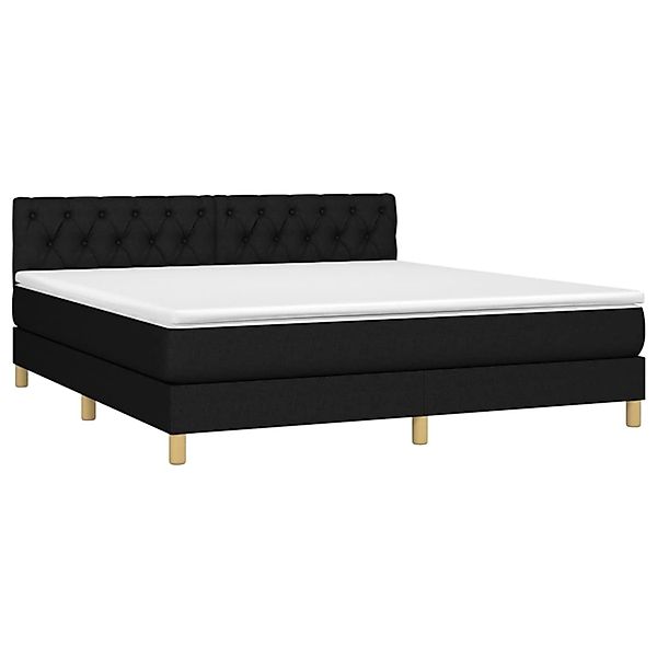 vidaXL Boxspringbett mit Matratze & LED Schwarz 160x200 cm Stoff 3133967 günstig online kaufen
