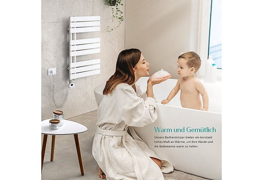 EMKE Elektrischer Badheizkörper Weiß mit Thermostat 400W~1000W, Elektrische günstig online kaufen