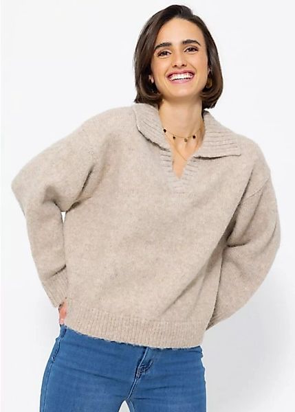 SASSYCLASSY Strickpullover Oversize Damen Pullover mit Kragen Oversize Stri günstig online kaufen