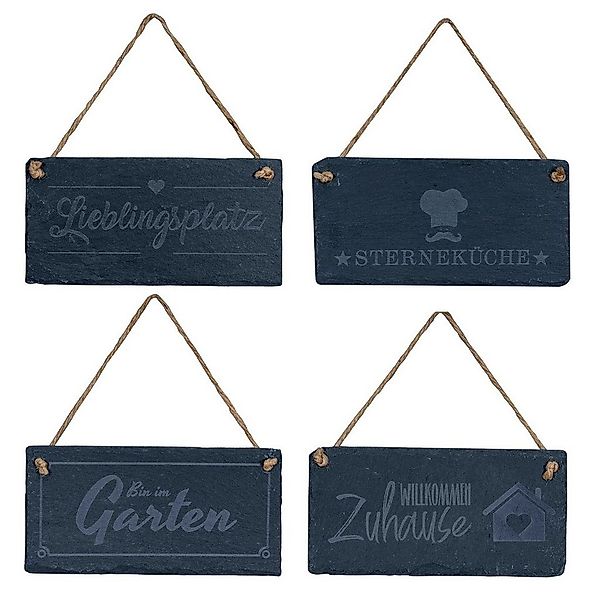 Levandeo® Memoboard, 4er Set Schiefertafel 20x10cm Sprüche Kreidetafel Schi günstig online kaufen