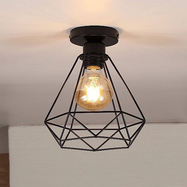 oyajia LED Deckenleuchte Schwarz Diamantform Deckenlampe, günstig online kaufen
