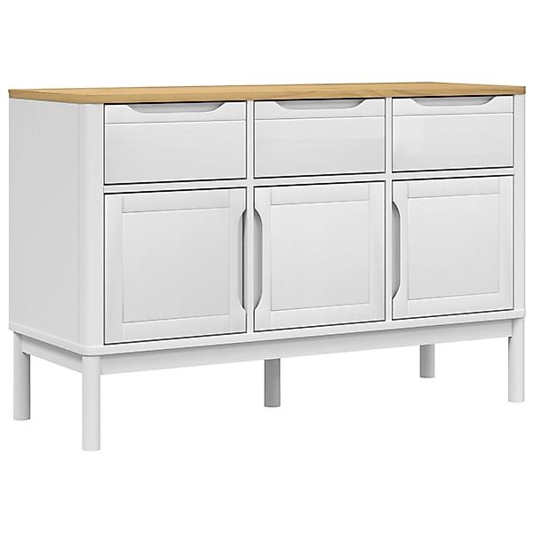 vidaXL Sideboard FLORO Weiß 114x43x74 cm Massivholz Kiefer 374024 günstig online kaufen