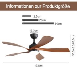 Sofucor Deckenventilator mit Beleuchtung und Fernbedienung, günstig online kaufen