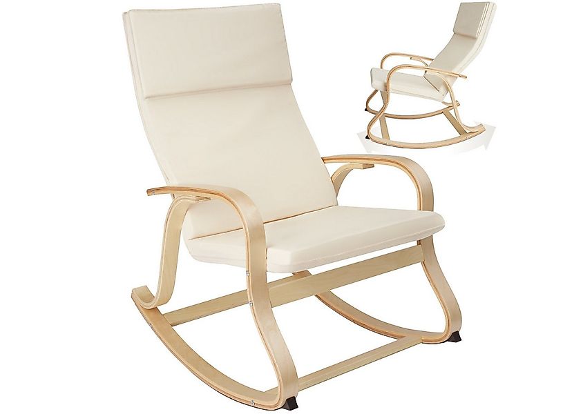 tectake Schaukelstuhl Relaxsessel Roca aus Birkenholz 150kg (Set, 1 St), Ge günstig online kaufen