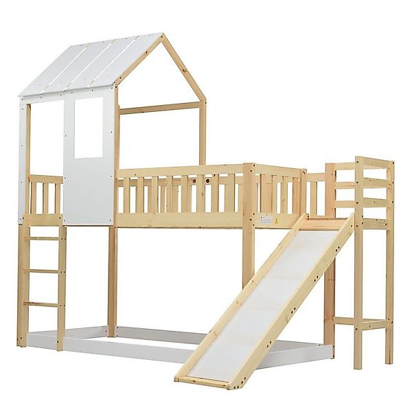 SOFTWEARY Etagenbett Kinderbett mit 2 Schlafgelegenheiten und Lattenrost (9 günstig online kaufen