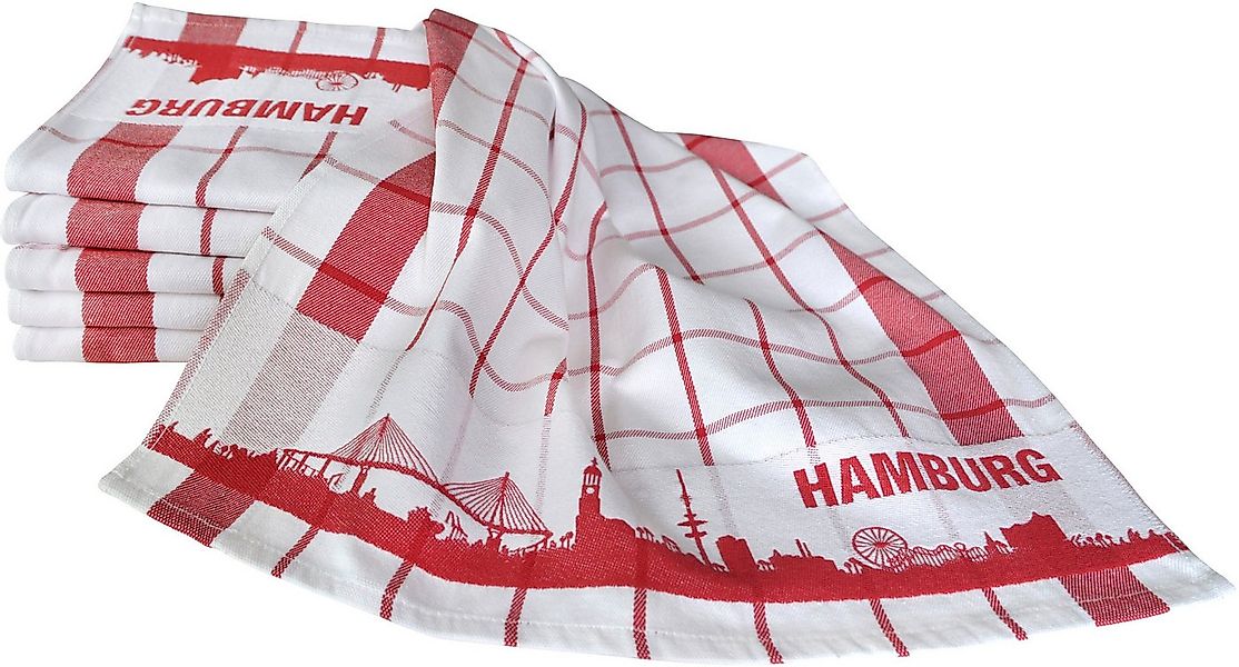 OTTO home Geschirrtuch Hamburg, (Set, 6-tlg., 6 teilig), Premium, 285g/m², günstig online kaufen