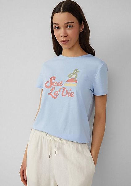 QS Kurzarmshirt T-Shirt Baumwollshirt mit Frontprint günstig online kaufen