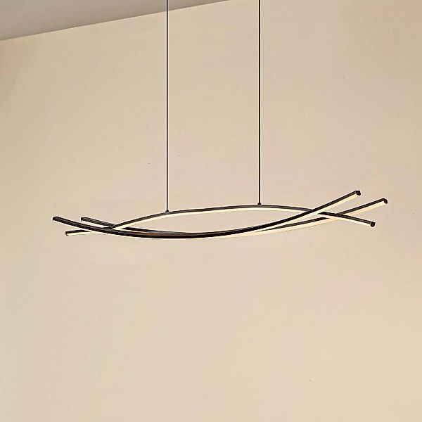 Lucande LED-Hängeleuchte Sayori, 98 cm, schwarz, dimmbar günstig online kaufen