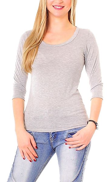 Muse Rundhalsshirt Basic T-Shirt Halbarm Skinny günstig online kaufen