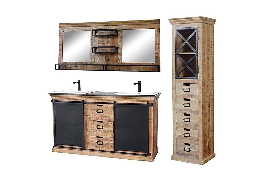 baario Doppelwaschtisch Doppelwaschtisch SELCE eckig, Unterschrank mit Mass günstig online kaufen