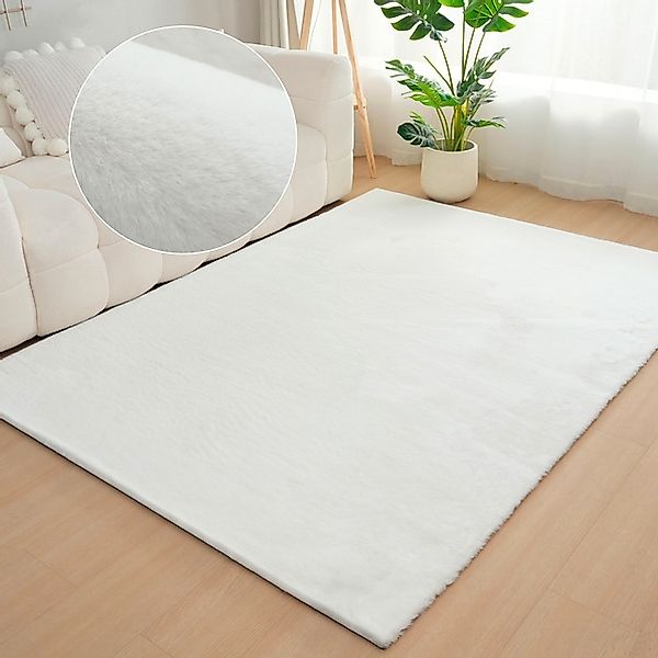 Bruno Banani Fellteppich »Rabbit 2, Kunstfell Teppich, Modern«, rechteckig, günstig online kaufen
