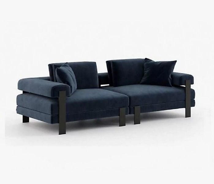 JVmoebel 2-Sitzer Blau Sofa 2 Sitzer Polstersofa Textill Design Modern Couc günstig online kaufen