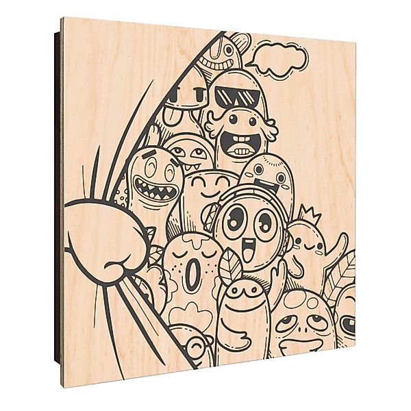 Banjado Großer Schlüsselkasten Holz 30x30cm Schwarz Scharnier Links 50 Hake günstig online kaufen