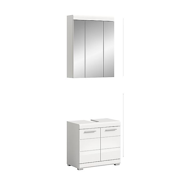 Badkombination 2-teilig Türen 60 cm x 191 cm x 34 cm Front Weiß Hochglanz F günstig online kaufen