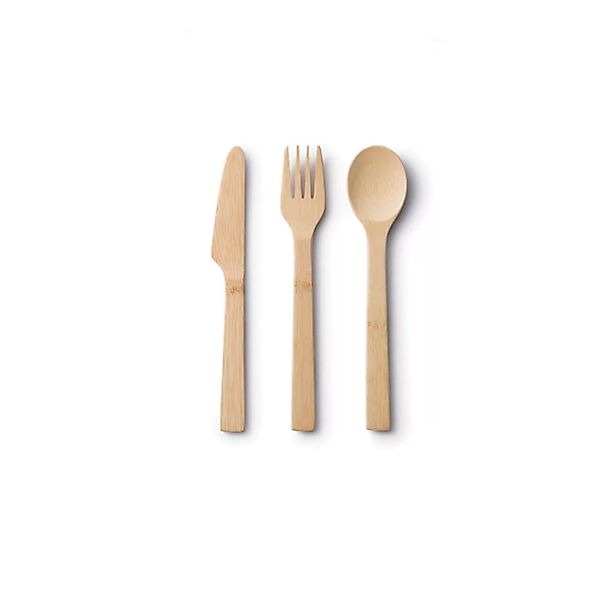 Bambus Besteck Set Aus Messer, Gabel Und Löffel 18,5cm Länge günstig online kaufen