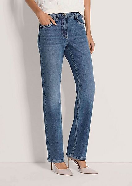 MADELEINE Gerade Jeans Slim-Fit-Jeans mit Formbund 5-Pocket-Hose mit Gürtel günstig online kaufen