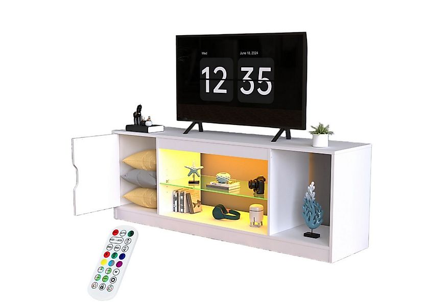 oyajia TV-Schrank Fernsehkommode, Lowboard TV Schrank,mit 16 Farben LED Bel günstig online kaufen
