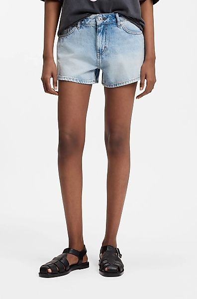 HUGO Blue Jeansshorts "Galimon" Mid Rise, Logo-Stitching günstig online kaufen