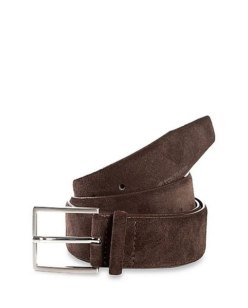 TOM TAILOR Ledergürtel Belts TTLOGAN Velourledergürtel mit eckiger Dornschl günstig online kaufen