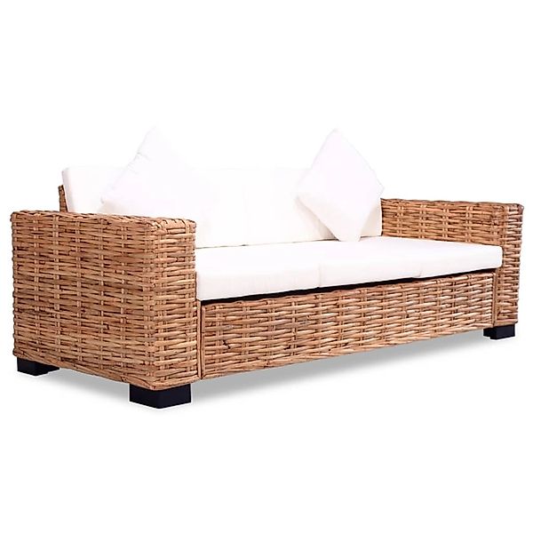 vidaXL 3-Sitzer-Sofa Natürliches Rattan günstig online kaufen