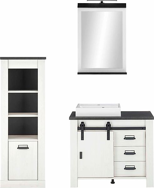Home affaire Badmöbel-Set "SHERWOOD, Bad im modernen Design, 3-teiliges Bad günstig online kaufen