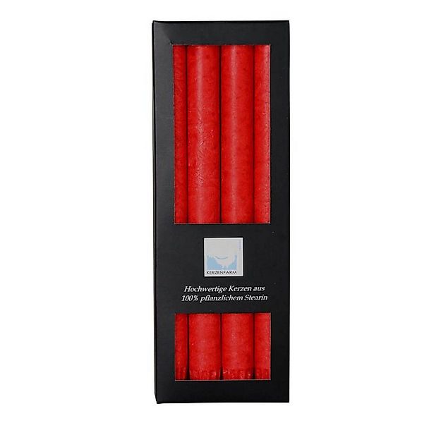 Hahn Kerzenfarm Formkerze Stearin Stabkerze Set - rot 4Stk. günstig online kaufen