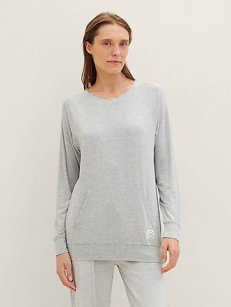 TOM TAILOR Pyjamaoberteil Loungewear Sweatshirt in Melange Optik günstig online kaufen