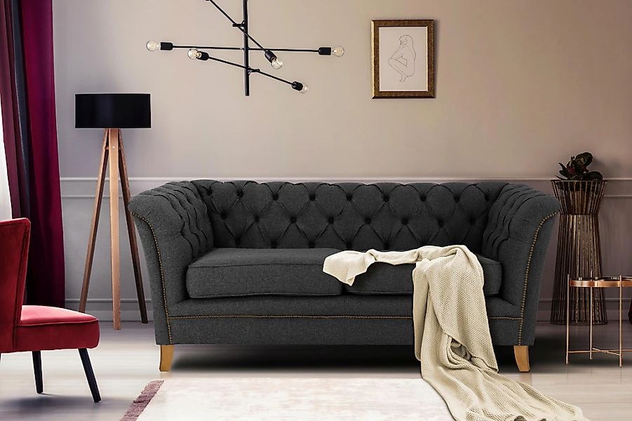 Home affaire 2-Sitzer "Newport" mit Knopfheftung im Rücken, Keder und feine günstig online kaufen