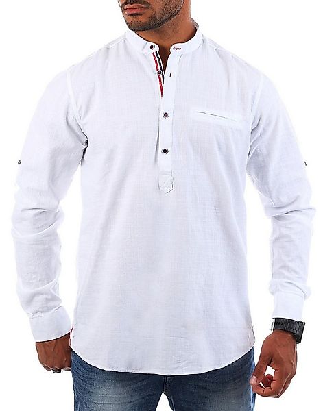 CARISMA Langarmhemd Stehkragen Tunika Baumwoll Leinen Mix legere 8443 Regul günstig online kaufen