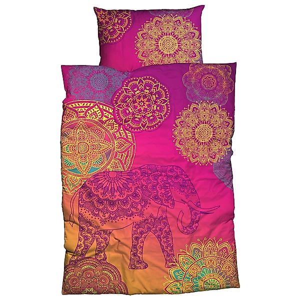 CASATEX Bettwäsche Noida Violett Türkis Orange, günstig online kaufen