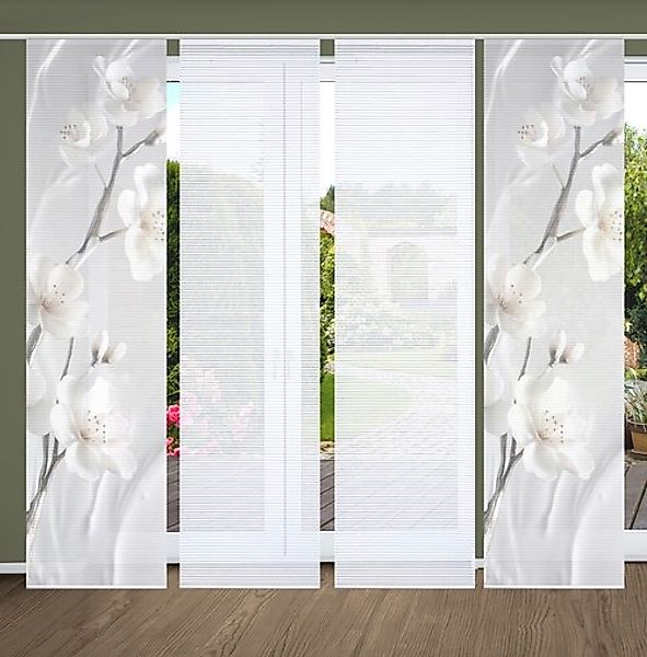 HOME in green Schiebegardine »LAIRA« Paneelwagen 4 Stk. tlg. SET DIGITALDRU günstig online kaufen