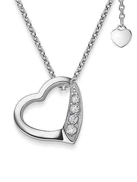 Amoonic Herzkette Halskette Damen Silber 925 Frauen Kette mit Zirkonia Herz günstig online kaufen