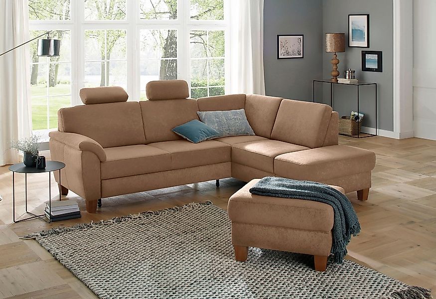 Home affaire Ecksofa "Alta L-Form", mit Federkern und Kontrastnaht, Füße Bu günstig online kaufen