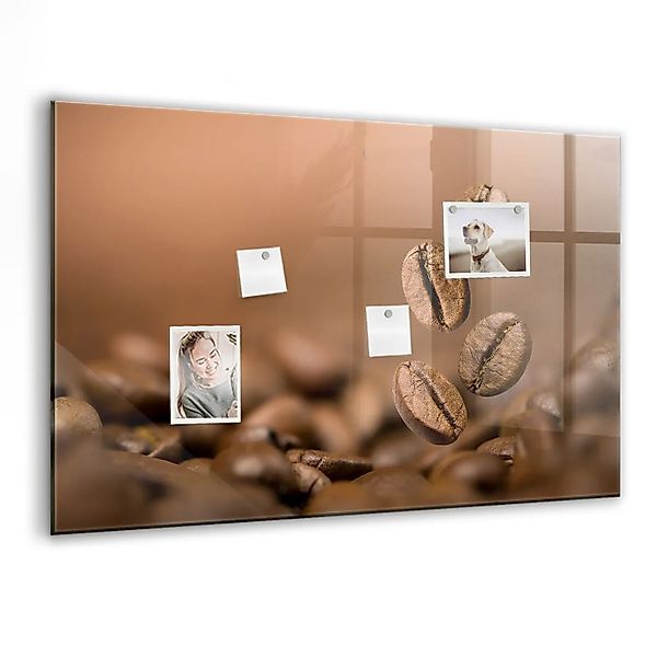 Tulup Schreib Magnettafel Kaffeebohnen 90x60 cm Magnettafel Wohnzimmer Glas günstig online kaufen