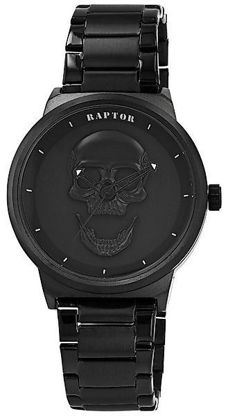 Raptor Quarzuhr Jano Raptor Herrenuhr "Jano" mit Totenkopf Edelstahlband günstig online kaufen