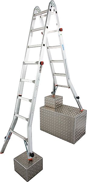 KRAUSE Gelenkleiter "TeleVario" Alu, 4x5 Sprossen, Arbeitshöhe ca. 606 cm günstig online kaufen