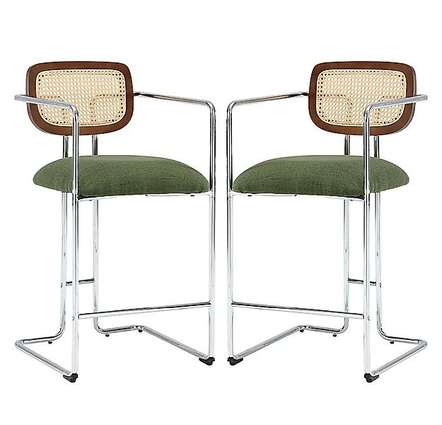 WAHSON OFFICE CHAIRS Barhocker 2er Set Rattan Küchenhocker mit Lehne Sitzfl günstig online kaufen