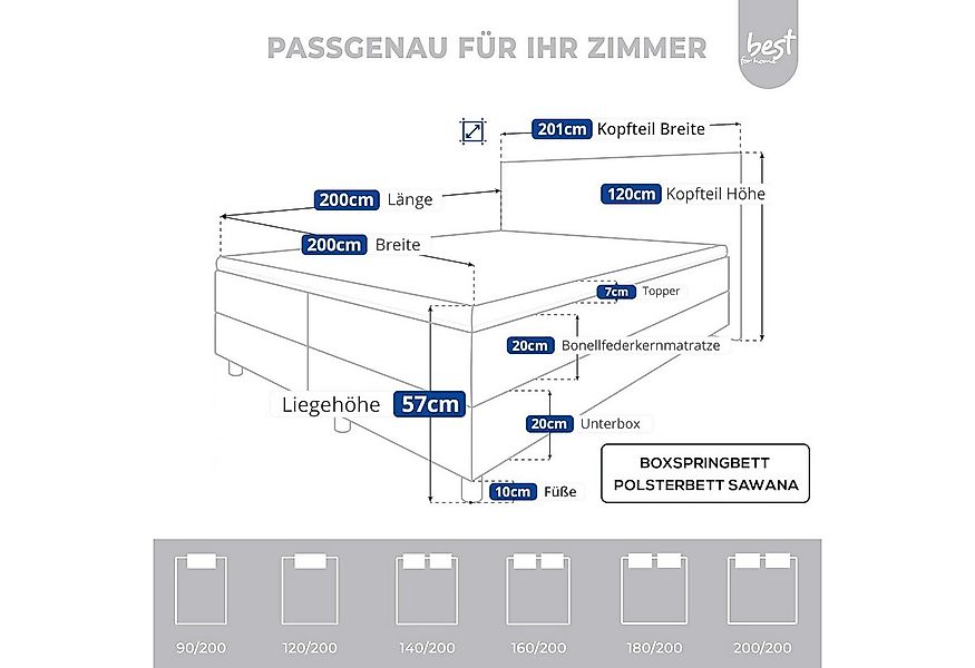 Best for Home Boxspringbett Best for Home Boxspringbett mit Bettkasten, Bon günstig online kaufen