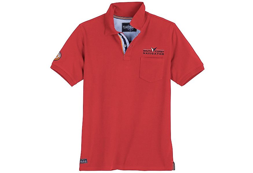 redfield Poloshirt Redfield XXL Poloshirt rot Brusttasche maritim günstig online kaufen
